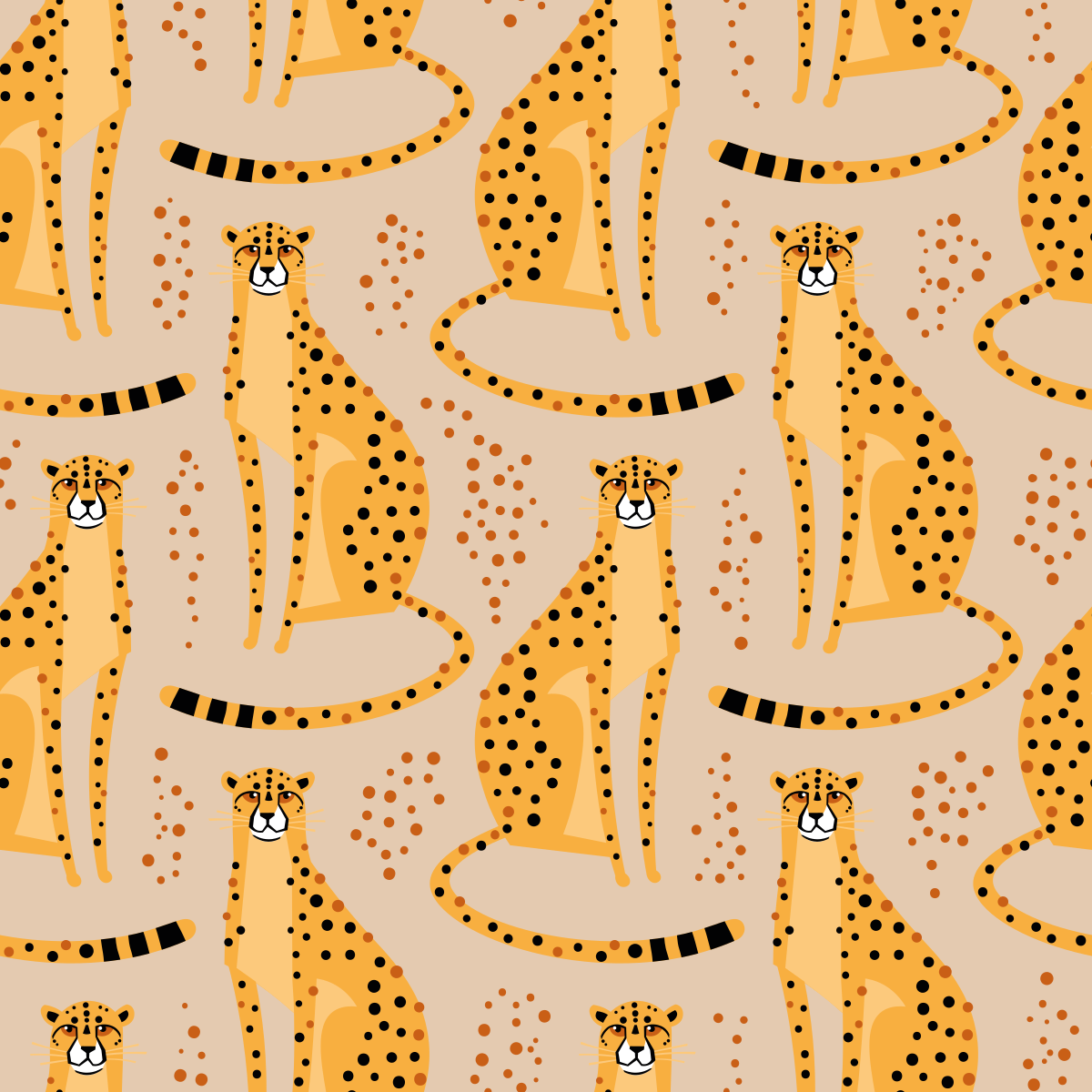 Vinyltæpper med dyr leopardillustrationsmønster - TenStickers