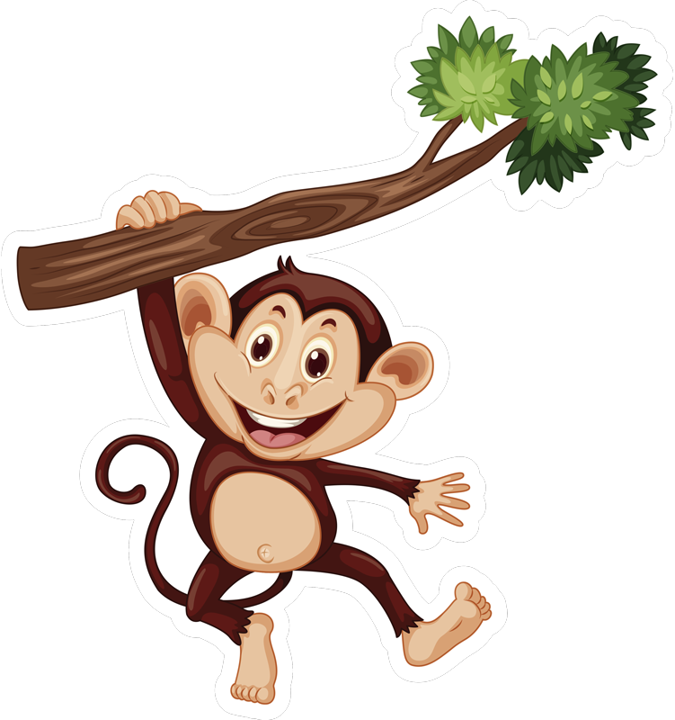 Vinyltæpper med dyr cheeky monkey svingende - TenStickers