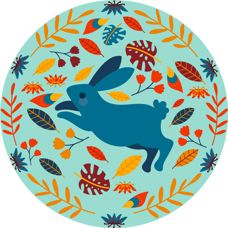 Vinyltæpper med dyr legesyg kanin illustration - TenStickers