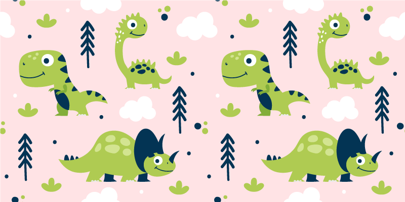 Vinyltæpper med dyr i legende dinosaur tema - TenStickers