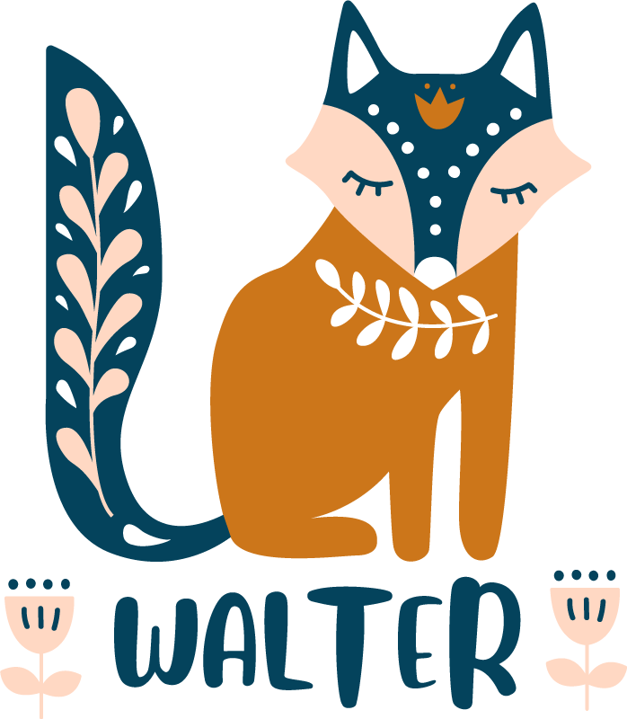 Vinyltæpper med dyr ræv karakter illustration - TenStickers