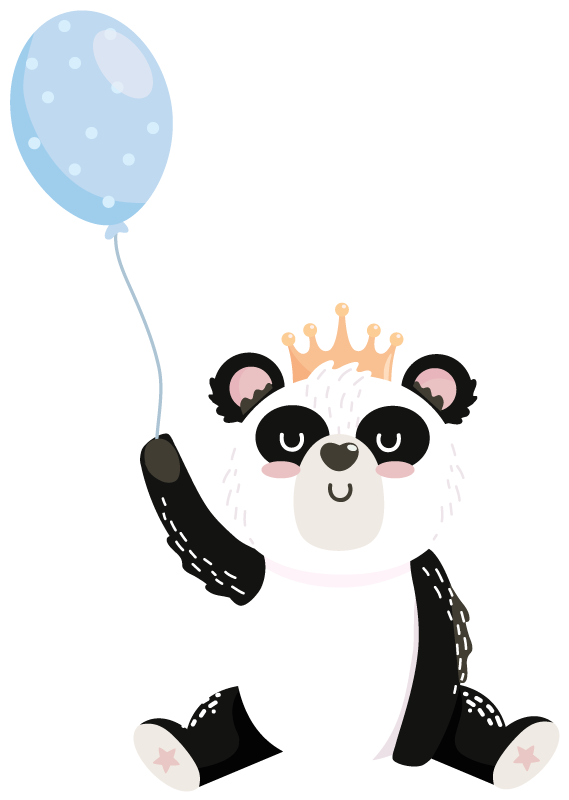 Vinyltæpper med dyr sød panda ballon - TenStickers
