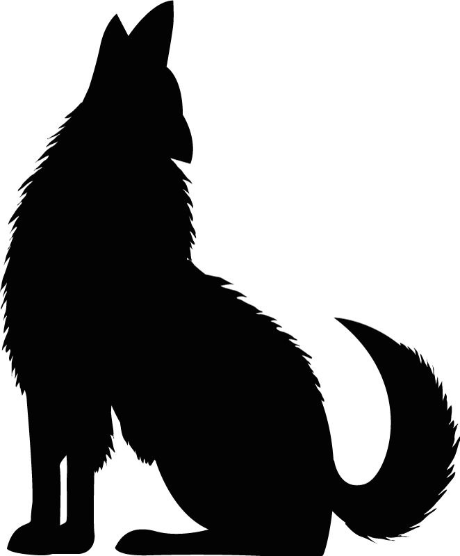 Vinyltæpper med dyr sitting canine silhuet - TenStickers
