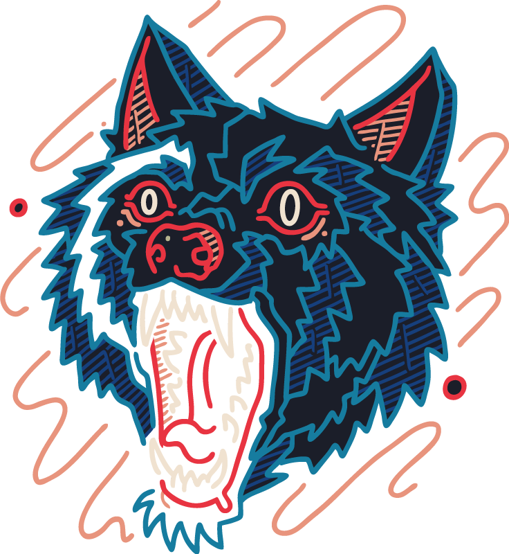 Vinyltæpper med dyr howling wolf grafik - TenStickers