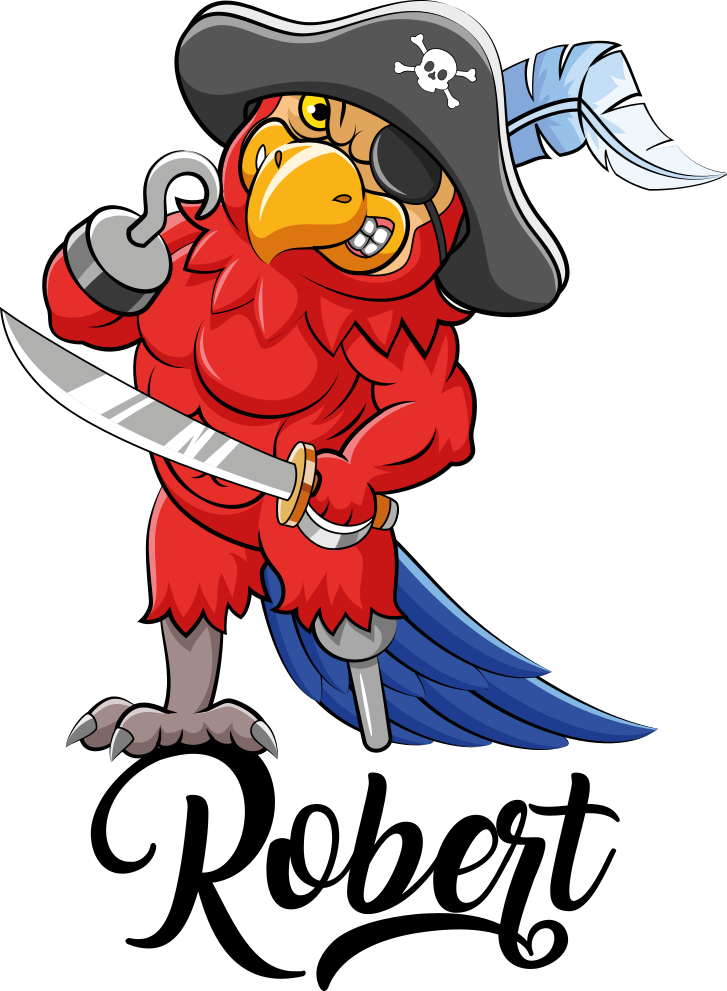 Vinyltæpper med dyr buccaneer papegøje figur - TenStickers