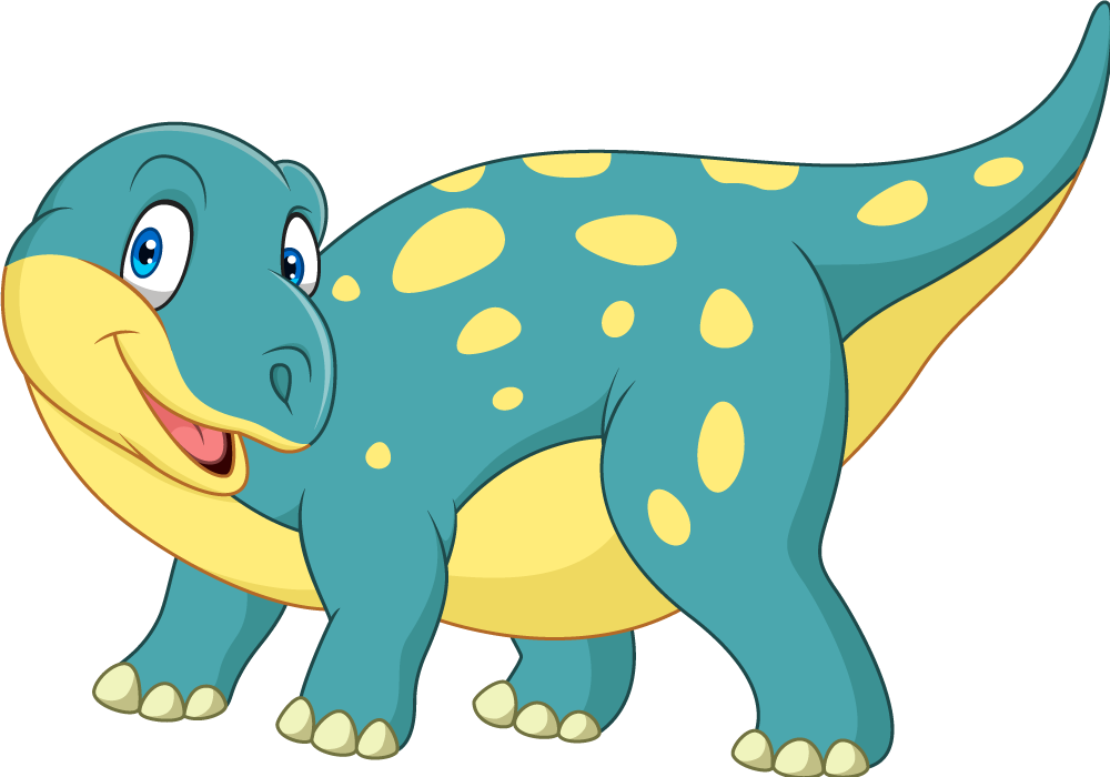 Vinyltæpper med dyr glade animerede dinosaurer - TenStickers