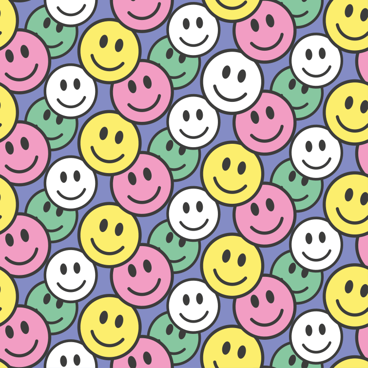 Vinyltæpper med dyr farverige smil mønstre - TenStickers