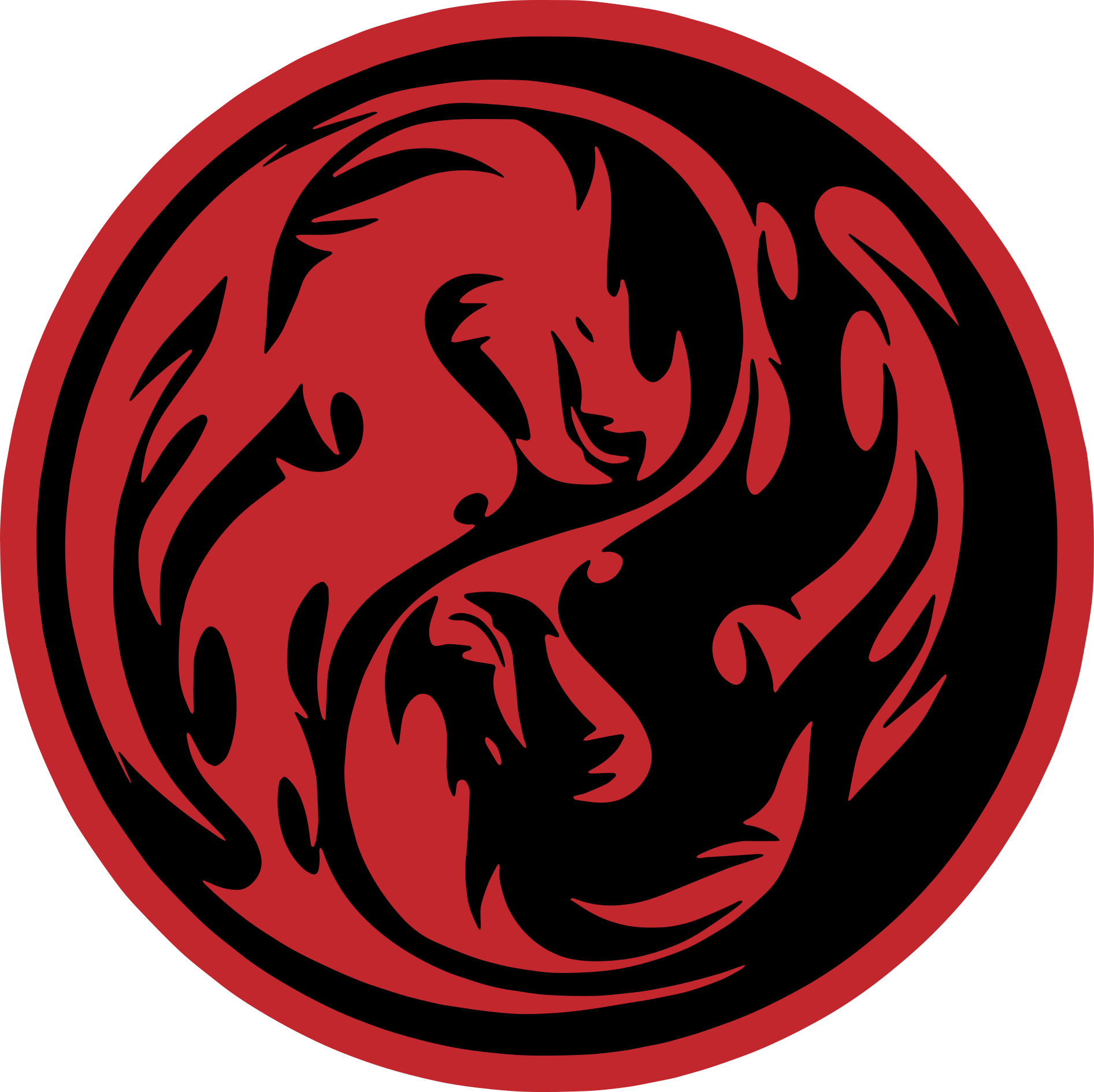Vinyltæpper med dyr yin yang drager - TenStickers