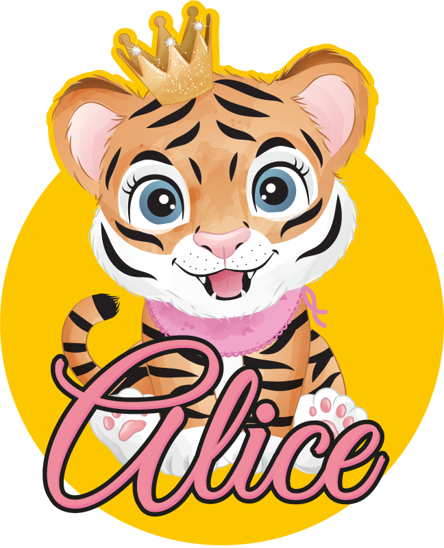 Vinyltæpper med dyr sød tigerillustration - TenStickers