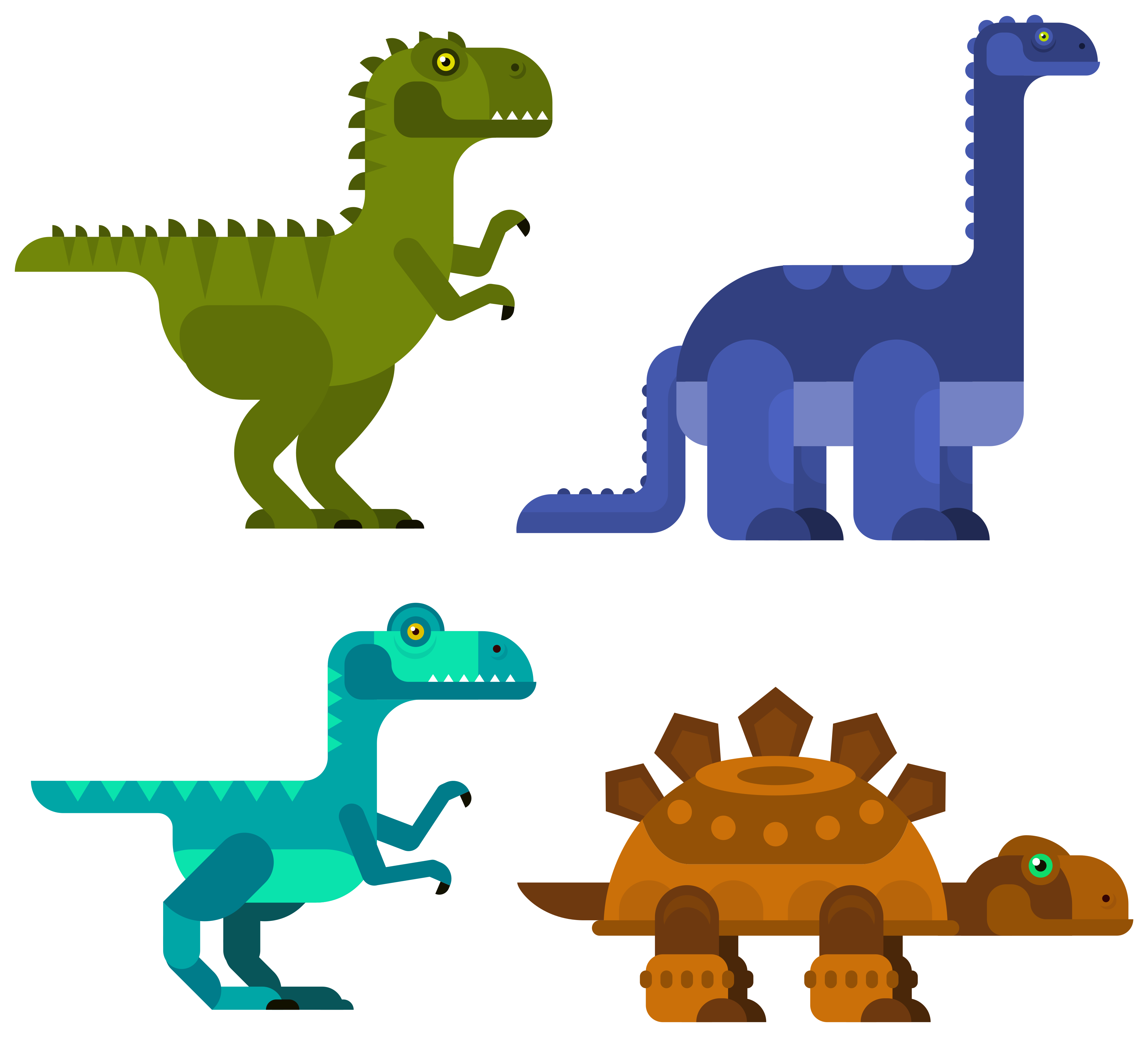 Vinyltæpper med dyr farverige bevægelige dinosaurer - TenStickers