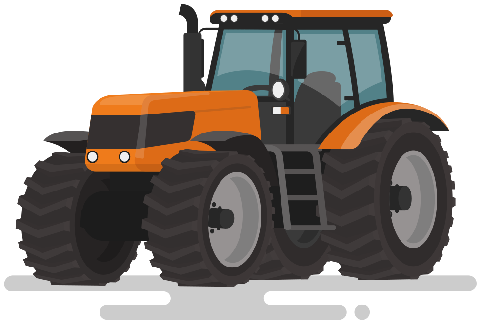 Vinyltæpper med dyr traktor med store dæk - TenStickers