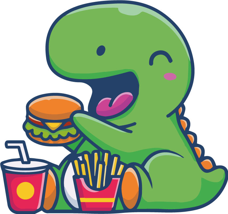 Vinyltæpper med dyr glade grønne dinosaurer - TenStickers