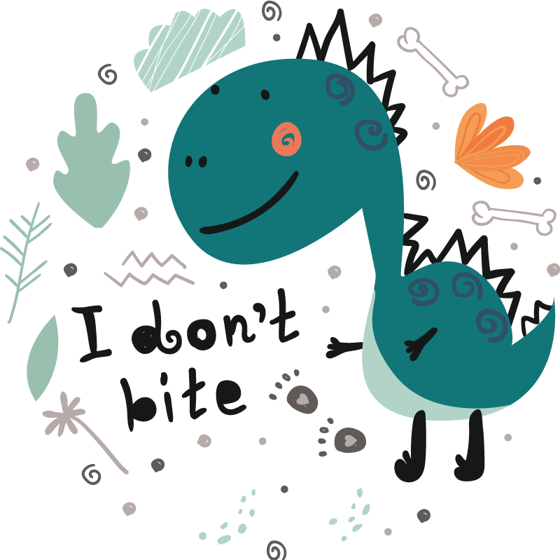 Vinyltæpper med dyr venlige tegneserie dinosaurer - TenStickers