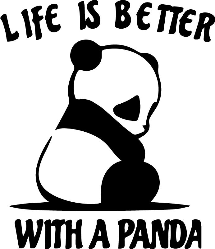Vinyltæpper med dyr panda illustration citat - TenStickers