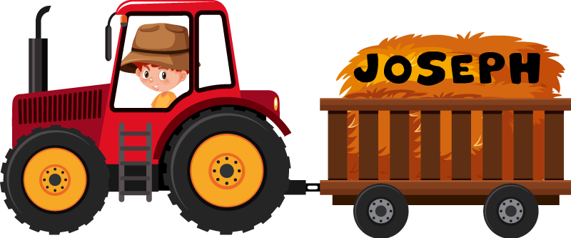 Vinyltæpper med dyr traktor med hø - TenStickers