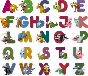 Vinyltæpper med dyr alfabetet - TenStickers