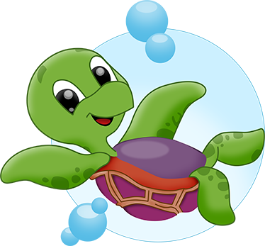 Vinyltæpper med dyr baby skildpadde leger - TenStickers
