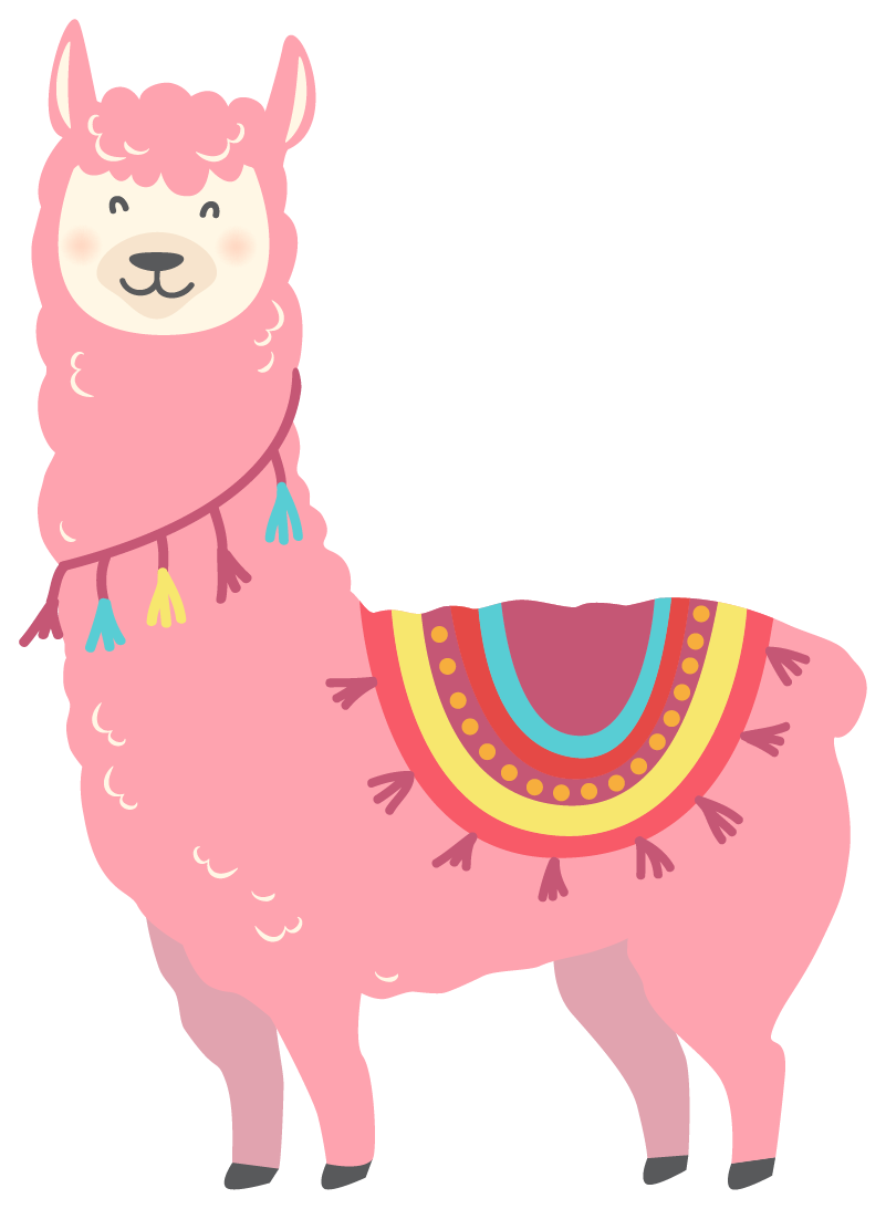 Vinyltæpper med dyr llama rosa - TenStickers