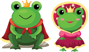 Vinyltæpper med dyr konge og dronning frøer - TenStickers