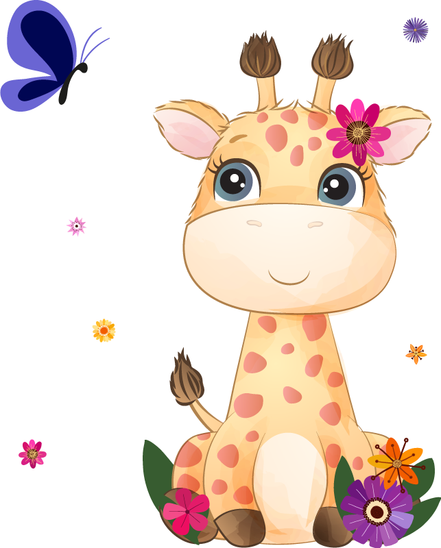 Vinyltæpper med dyr giraffepige fra vilde afrika - TenStickers