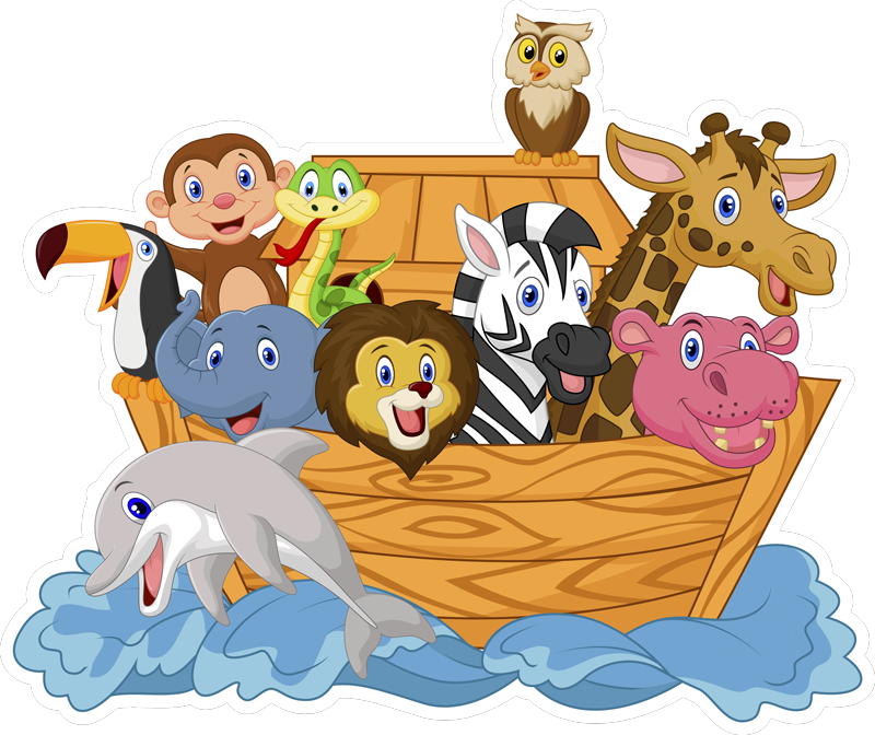 Vinyltæpper med dyr cpprivalia børnevenlig noahs ark - TenStickers
