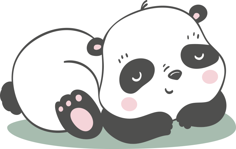 Vinyltæpper med dyr panda illustration - TenStickers