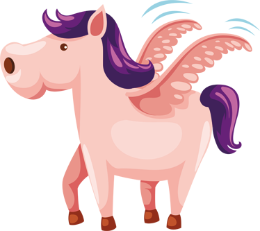 Vinyltæpper med dyr sød vinget pony - TenStickers