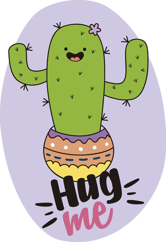 Vinyltæpper med dyr cactus der omfavner glæde - TenStickers