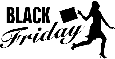 Black friday vinyl tæppe kvinde der shopper - TenStickers