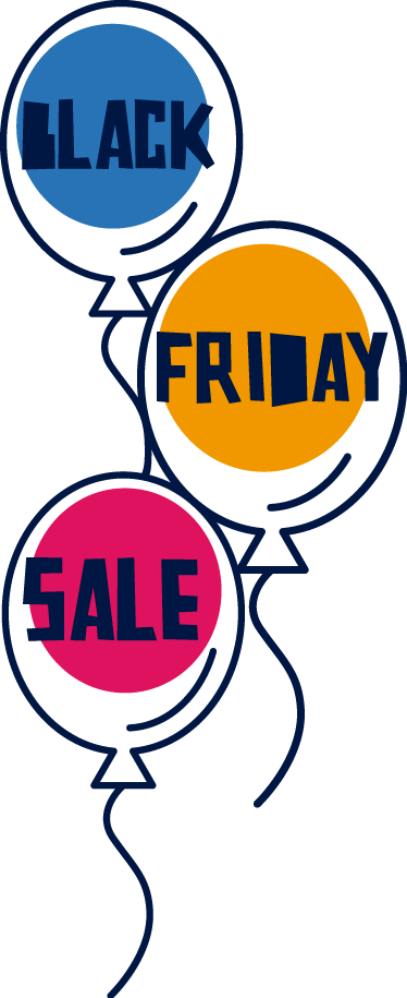 Black friday vinyl tæppe farverige luftballoner - TenStickers