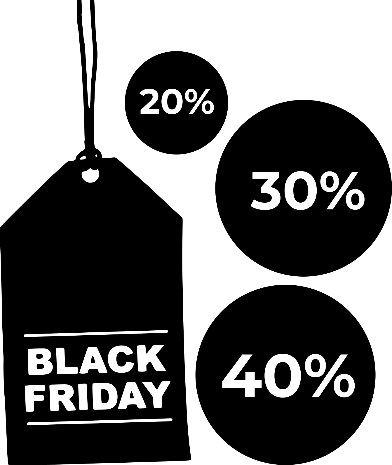 Black friday vinyl tæppe sæt med 3 dele - TenStickers