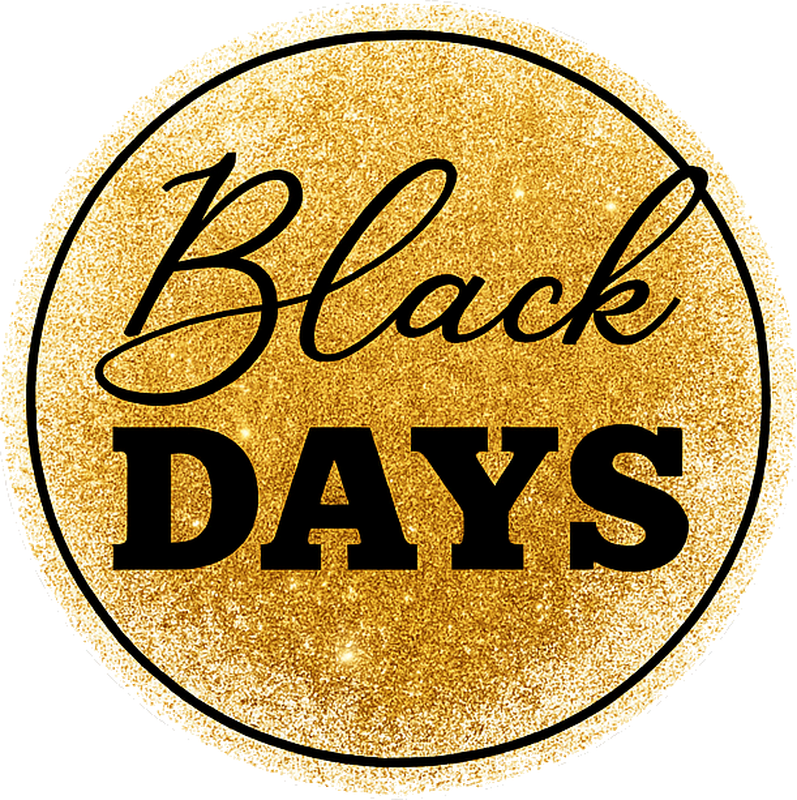 Black friday vinyl tæppe hvid og gylden "black days" - TenStickers