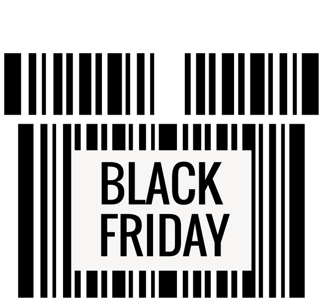 Black friday vinyl tæppe med kodebar - TenStickers