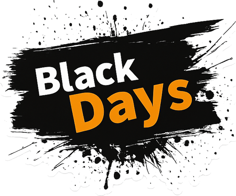 Black friday vinyl tæppe i sort og hvid "black days" - TenStickers