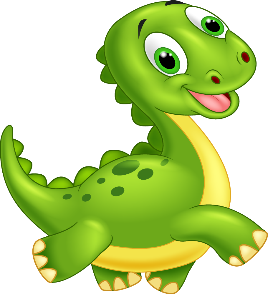 Vinyltæpper med dyr sød grøn dinosaur - TenStickers