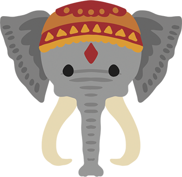 Vinyltæpper med dyr elefant hoved figur - TenStickers