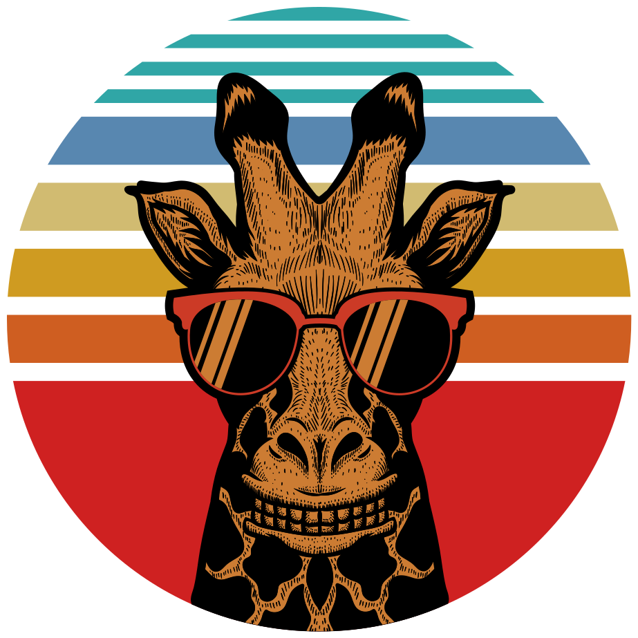 Vinyltæpper med dyr cool solbriller giraf - TenStickers