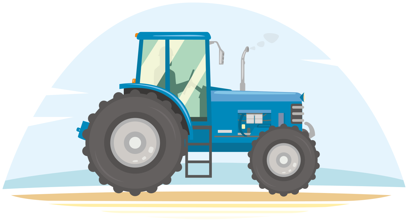 Vinyltæpper med dyr blå traktor illustration - TenStickers