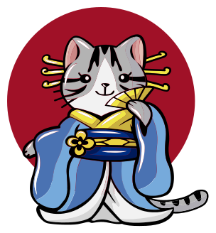 Vinyltæpper med dyr japansk dekorativ kat - TenStickers