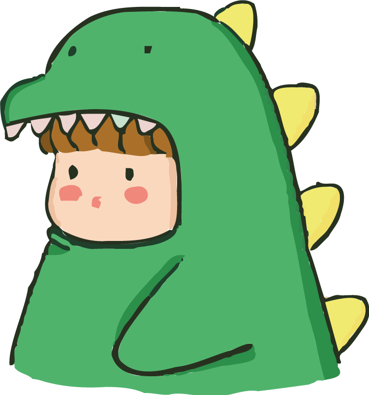 Vinyltæpper med dyr sød menneske i dinosaur kostume - TenStickers