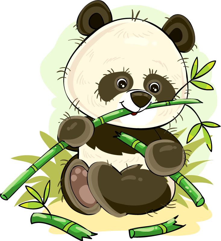 Vinyltæpper med dyr søde panda emblemer - TenStickers