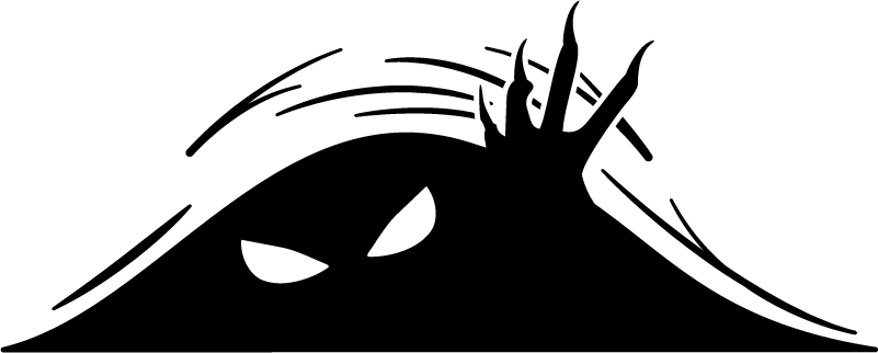 Vinyltæpper til halloween med monster der kigger frem - TenStickers