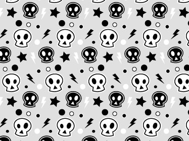 Vinyltæpper til halloween med grå og hvide kranier - TenStickers