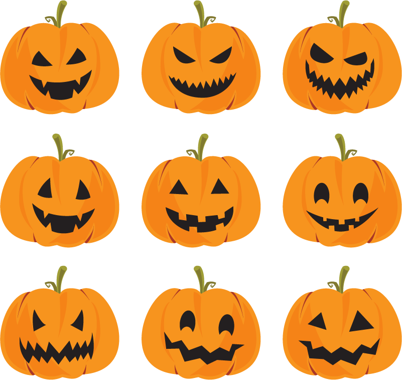 Vinyltæpper til halloween med græskarmotiv - TenStickers