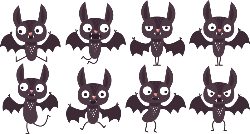 Vinyltæpper til halloween glade flagermus pakke - TenStickers