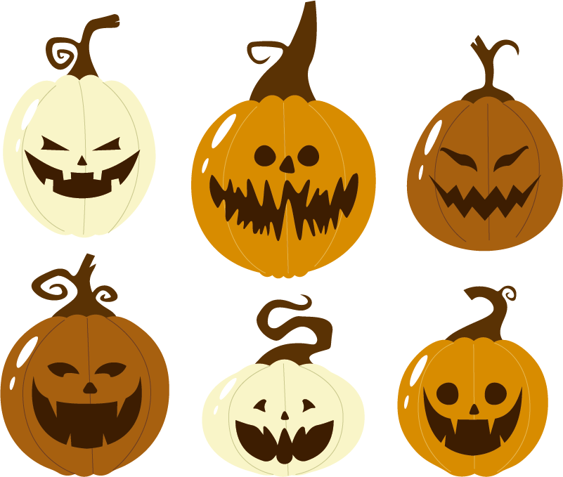 Vinyltæpper til halloween med skræmmende græskar - TenStickers