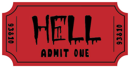 Vinyltæpper til halloween billet til helvede - TenStickers