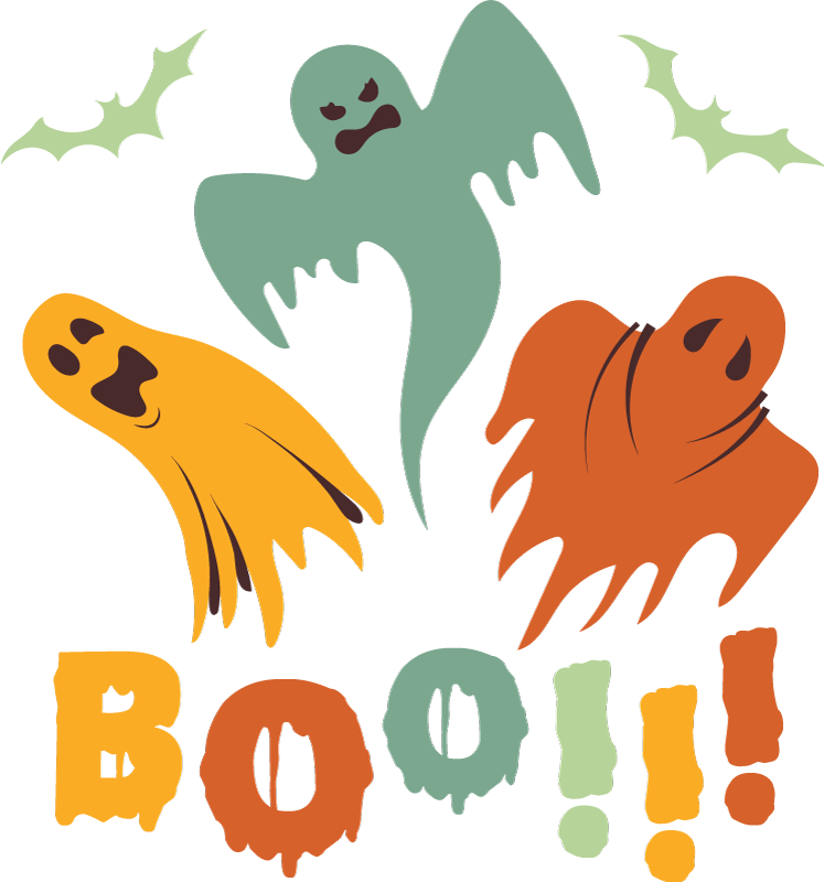 Vinyltæpper til halloween boo spøgelse - TenStickers