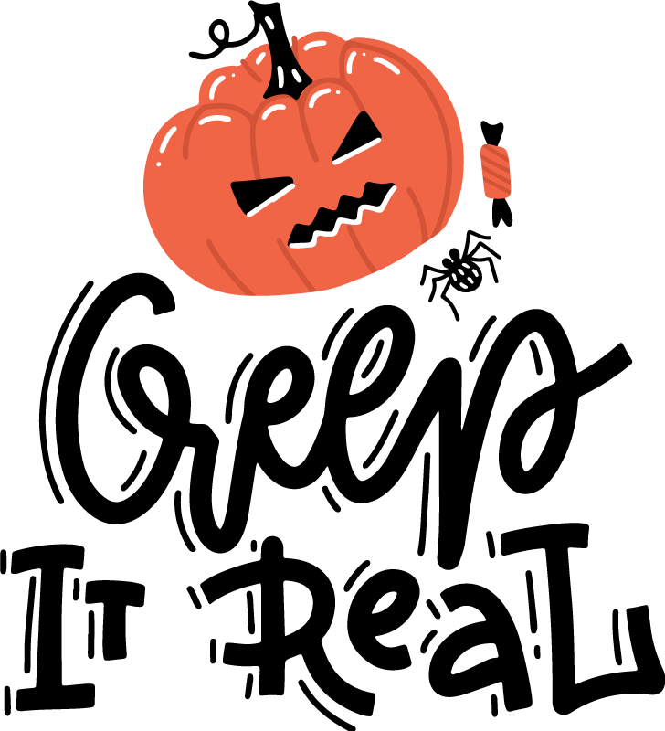 Vinyltæpper til halloween med uhyggeligt græskar design - TenStickers