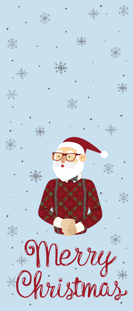 Jule vinyltæppe glad hipster jul - TenStickers